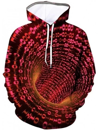 Shapewear Unisex Hoodies 3D Print Galaxy Pullover Hooded Sweatshirt Hoodies with Big Pockets - Red B - C419453A2NY $48.16