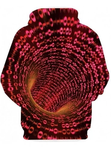 Shapewear Unisex Hoodies 3D Print Galaxy Pullover Hooded Sweatshirt Hoodies with Big Pockets - Red B - C419453A2NY $20.55
