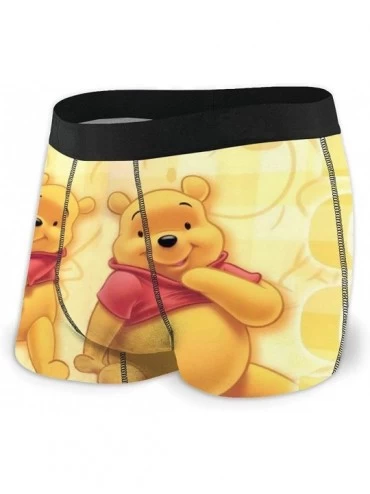 Boxer Briefs Mens Underwear Winnie The Pooh Mens Boxer Briefs 4 Pack Comfortable Polyester Fiber Microelastic Briefs - C7190T...