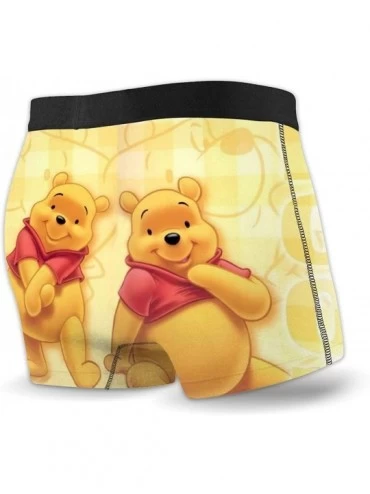 Boxer Briefs Mens Underwear Winnie The Pooh Mens Boxer Briefs 4 Pack Comfortable Polyester Fiber Microelastic Briefs - C7190T...