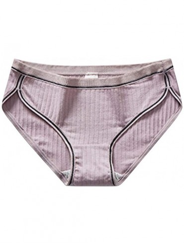 Panties Women Sexy Pure Cotton Knickers Sexy Breathable Thread Underpants Underwear - Gray - CV18WI7UH4Q $27.77