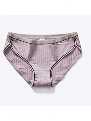 Panties Women Sexy Pure Cotton Knickers Sexy Breathable Thread Underpants Underwear - Gray - CV18WI7UH4Q $13.58