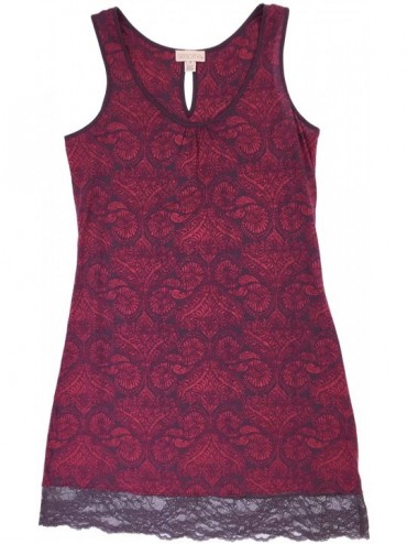 Nightgowns & Sleepshirts Cotton/Rayon Nightgown- Crimson Small - CB19CDTCAW8 $55.04