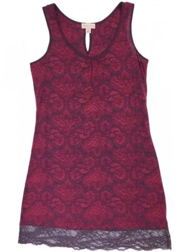 Nightgowns & Sleepshirts Cotton/Rayon Nightgown- Crimson Small - CB19CDTCAW8 $46.28