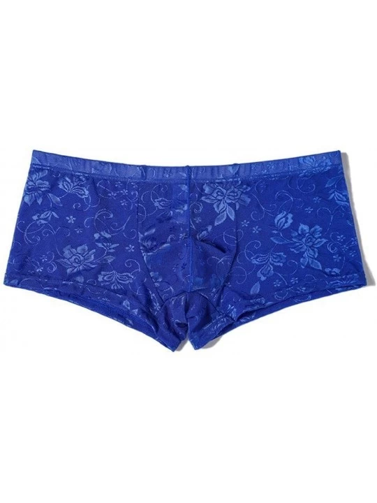 Briefs Pouch Panties Men's Silky Lace Thong Briefs Bikini Underwear for Men See Through Hollow Lingerie - Blue - CP19DHRWCI0 ...