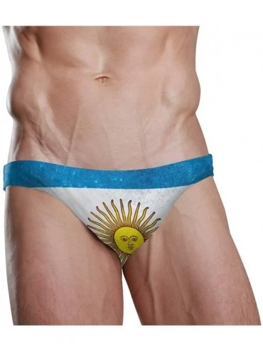 Briefs LGBT Gay Lesbian are Human Men's Underwear Basic Polyester Brief - Flag of Argentina - C318S8MUK3E $30.28