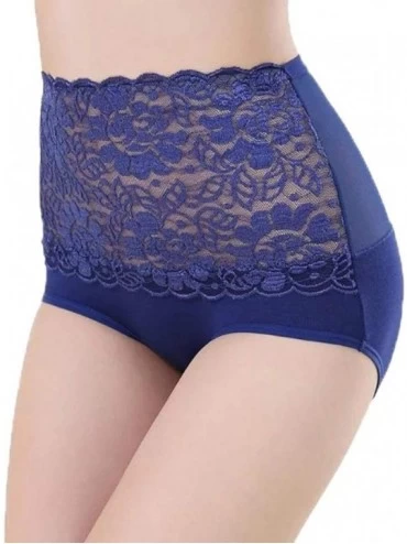 Panties Women Underwear Cotton Bamboo Modal Briefs Underwear Soft Stretch Panties Underpants Ventilation Underpant - Blue - C...
