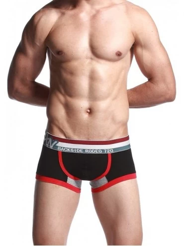 Boxer Briefs Sexy Trunk Boxer Brief Underwear Mens 4 Colors - 2519 Black - CA11NDW35LZ $17.45