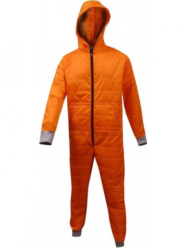 Sleep Sets Men's Insulated Super Warm Orange Hooded Onesie Pajama - CH186OQHUIQ $75.01