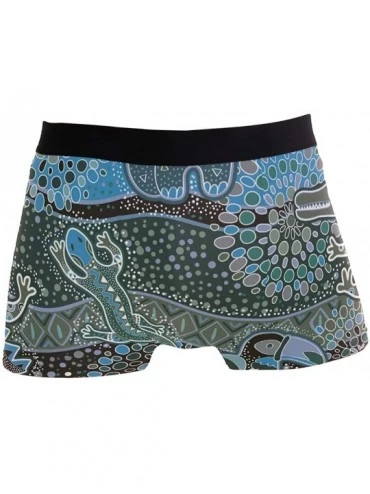 Boxer Briefs Mens Boxer Briefs Underwear Breathable Pouch Soft Underwear - Aquatic Flames - CT18ARHG8Q9 $13.33