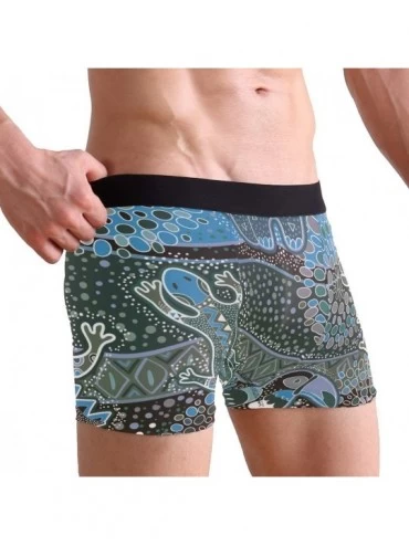 Boxer Briefs Mens Boxer Briefs Underwear Breathable Pouch Soft Underwear - Aquatic Flames - CT18ARHG8Q9 $13.33