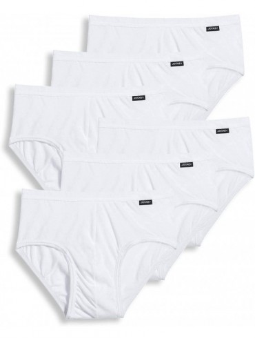 Briefs Men's Underwear Men's Elance Poco Brief - 6 Pack - White - CV18ID4SKYC $89.46