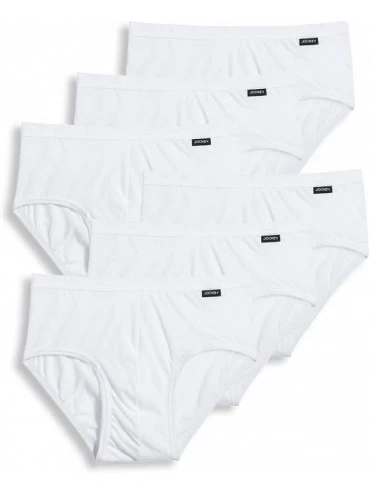 Briefs Men's Underwear Men's Elance Poco Brief - 6 Pack - White - CV18ID4SKYC $78.94