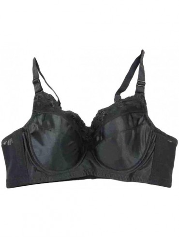 Bras Women Push-up Lace Trim Full Cup Padded Underwire Bra - Black - CO18XZD7R24 $51.04