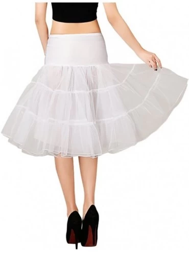 Slips Women's Underskirt 50s Petticoat Skirts Tutu Crinoline Net Voile Underskirts Dresses Half Slips - White - CK18E8H4HSO $...