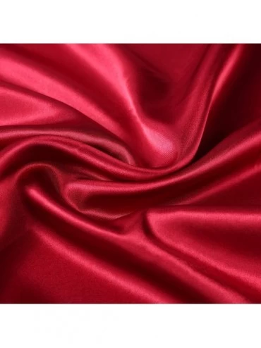 Nightgowns & Sleepshirts Sexy Delicately Sleepwear Lace Chemise Satin Slip Silk Negligee Nightie for Women - Wine Red - CZ18O...