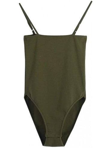 Slips Sexy Lingerie Sleepwear Underwear Jumpsuit Bodysuit Teddy Pajamas - Green - CM19COXXT2Y $28.42