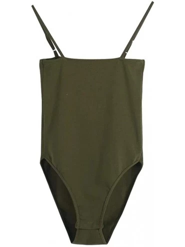 Slips Sexy Lingerie Sleepwear Underwear Jumpsuit Bodysuit Teddy Pajamas - Green - CM19COXXT2Y $26.67