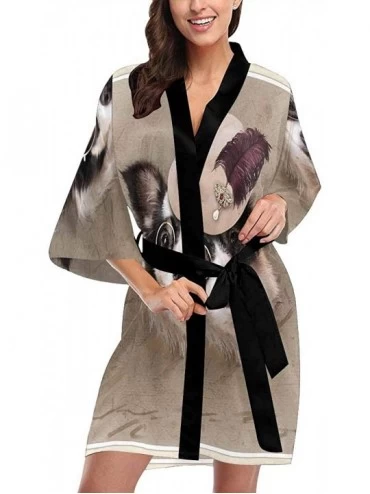 Robes Custom Animal Funny Dog Women Kimono Robes Beach Cover Up for Parties Wedding (XS-2XL) - Multi 1 - CM194S79NED $83.01