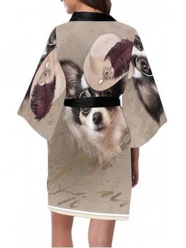 Robes Custom Animal Funny Dog Women Kimono Robes Beach Cover Up for Parties Wedding (XS-2XL) - Multi 1 - CM194S79NED $40.38