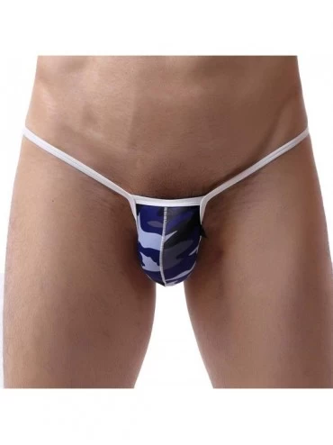 G-Strings & Thongs Men's Low Rise Bulge Pouch Thong G-String Underwear Bikini Briefs Underpants - Camouflage - C5197ZR5TXH $1...
