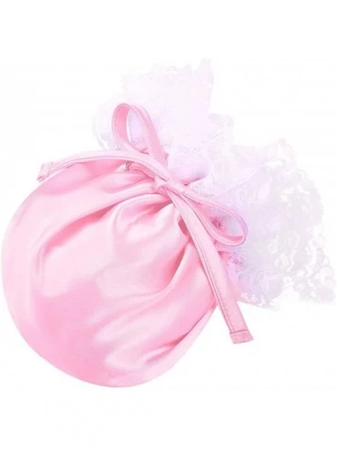 Briefs Men's Sissy Satin Lace Bulge Pouch Panties C-String Briefs Crossdress Underwear - Pink - CZ19DLTN59O $28.86