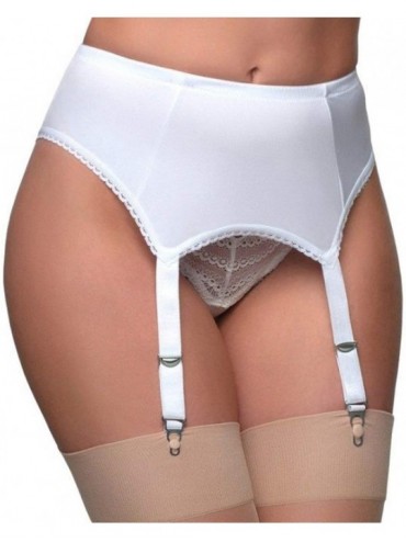 Garters & Garter Belts Women's High Waisted Shaper Garter Belt - White 4 Straps - C818Y63EKT3 $48.02