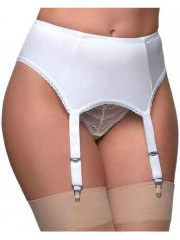 Garters & Garter Belts Women's High Waisted Shaper Garter Belt - White 4 Straps - C818Y63EKT3 $39.84