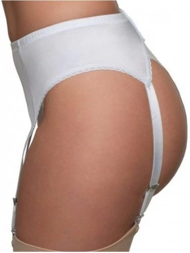 Garters & Garter Belts Women's High Waisted Shaper Garter Belt - White 4 Straps - C818Y63EKT3 $26.19