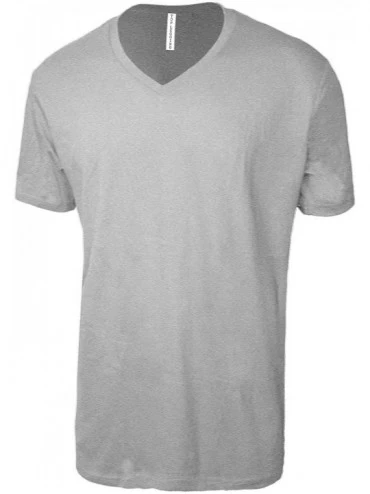 Undershirts Men's V-Neck T-Shirts- Plain Short Sleeve Comfort Soft Cotton Tee Undershirts - Single1pc_heather Grey - CI18AM7Z...