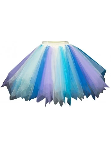 Slips Petticoat Princess Puffy Skirt Women's 1950s Vintage Tutu Elastic Ballet Bubble Skirt Photography - Blue - CA194X9QO7R ...