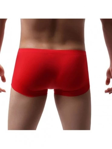 Boxer Briefs Boxer Briefs Mens Solid Soft Underpants Quick-Drying Comfortable Underwear Boxers - Red - CX18X33RGX5 $12.24