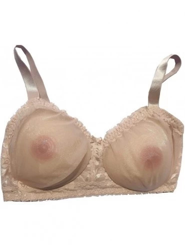 Bras See-Through Pocket Bra for Silicone Breastforms Crossdress8585 - Beige - CG18ADK9UOD $15.00
