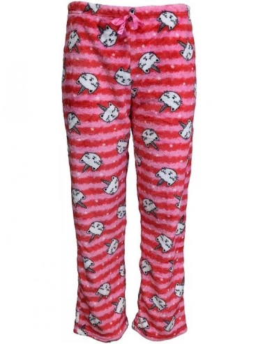 Bottoms Junior's Fuzzy Plush Pajama Pants - Pink Caticorn - C418Z9TQXUG $29.74