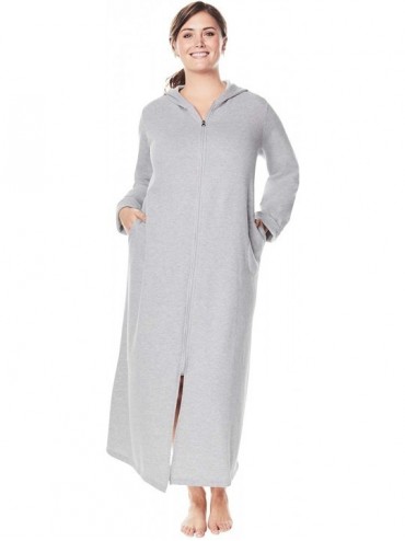 Robes Women's Plus Size Hooded Fleece Robe - Heather Grey (0465) - CK199SMNCA0 $58.19