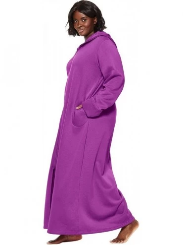 Robes Women's Plus Size Hooded Fleece Robe - Heather Grey (0465) - CK199SMNCA0 $25.41