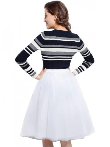 Slips Women's Keen Length Vintage Tutu Skirt Crinoline Petticoat Underskirt - Fuchsia - CK184XX4KH3 $22.91