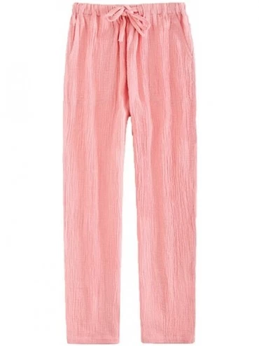 Bottoms Women's Classic Stretch 100% Cotton Knit Pajama Bottom Lounge Pants - Style2-pink - CD18KNAICZQ $35.14