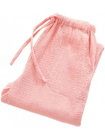 Bottoms Women's Classic Stretch 100% Cotton Knit Pajama Bottom Lounge Pants - Style2-pink - CD18KNAICZQ $15.06