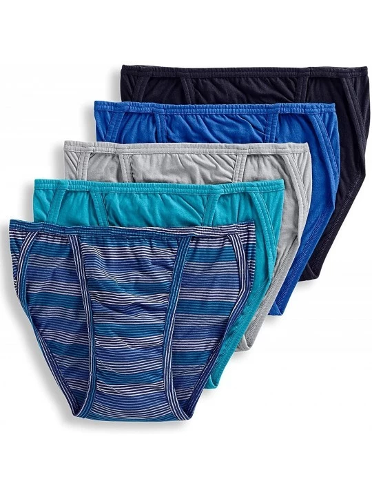 Briefs 5-Pack Men's 24/7 Comfort Cotton String Bikinis - Assorted - CD18EUMGCEH $24.30