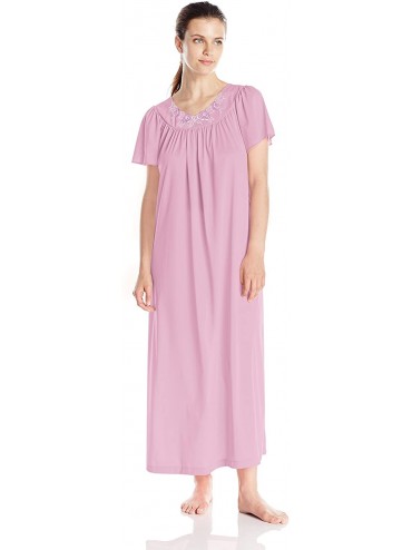 Nightgowns & Sleepshirts Women's Petals 53 Inch Short Flutter Sleeve Long Gown - Orchid - C2182WTCRDH $33.01