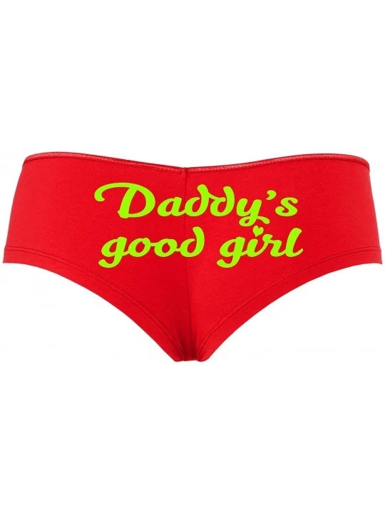 Panties Daddys Good Girl Cute Sexy Red Boyshort Panties DDLG BDSM CGLG - Lime Green - C918STY94T6 $15.42