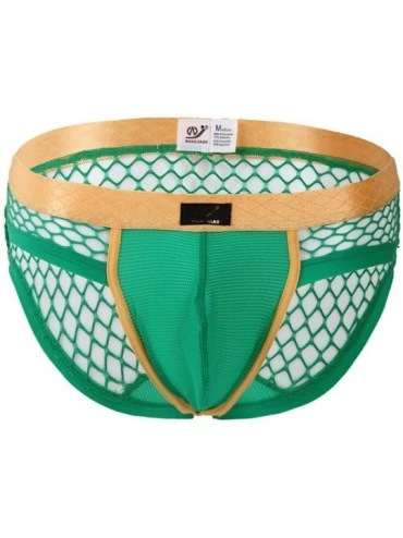 Briefs Men's Underwear Light Low Rise Sexy Mesh Briefs - Green - CC18AGGWMH9 $23.95