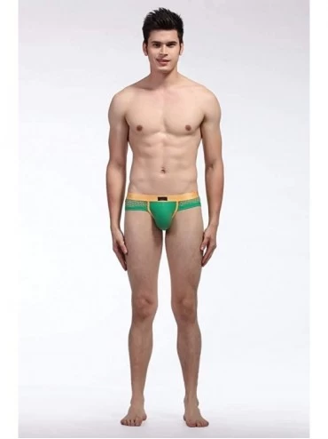 Briefs Men's Underwear Light Low Rise Sexy Mesh Briefs - Green - CC18AGGWMH9 $10.71