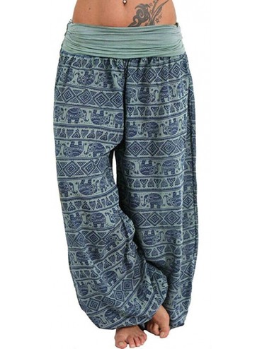 Bottoms Women's Pajama Pants Elephant Pattern Printed Casual Trousers Wide Leg Strechy Pants Thai Tropical Style Elastic - Ar...