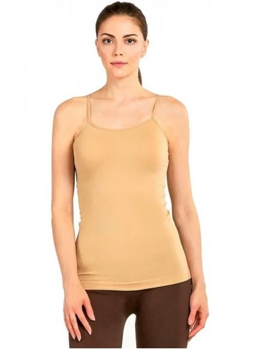 Camisoles & Tanks Womens Seamless Nylon Camisole Tank Top - Beige - CH18S84G9I3 $21.48