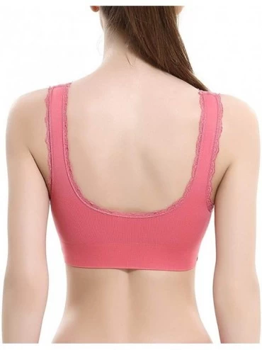 Bustiers & Corsets 3pcs Women's Sports Bra Solid Color Front Cross Buckle Underwear Full Cup Yoga Fitness Vest Tops - Hot Pin...