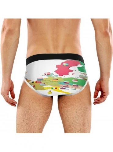 G-Strings & Thongs Mens Underwear Briefs Sexy Stretch Comfort Low Rise Bikini Underwear(The European Union Map with Flags) - ...