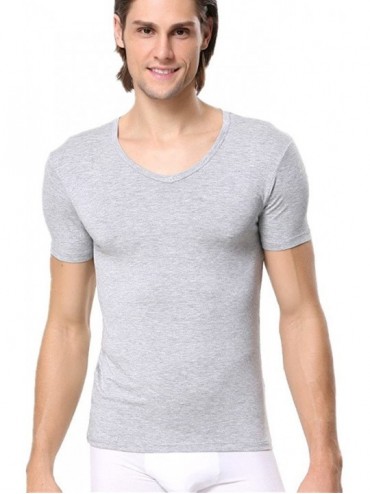 Undershirts Underwear Men's Micro Modal Slim Fit V-Neck T-Shirt - Gray - CD182WHIAN0 $42.79
