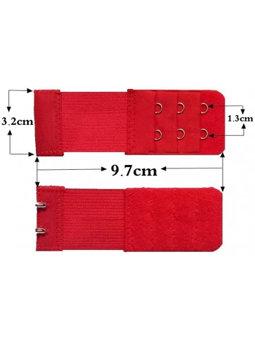 Accessories 1Pc Newly Women Bra Extender 3 Rows 2 Hooks Elastic Adjustable Lengthen Clasp for Underwear - Red - C319DUH52ZI $...